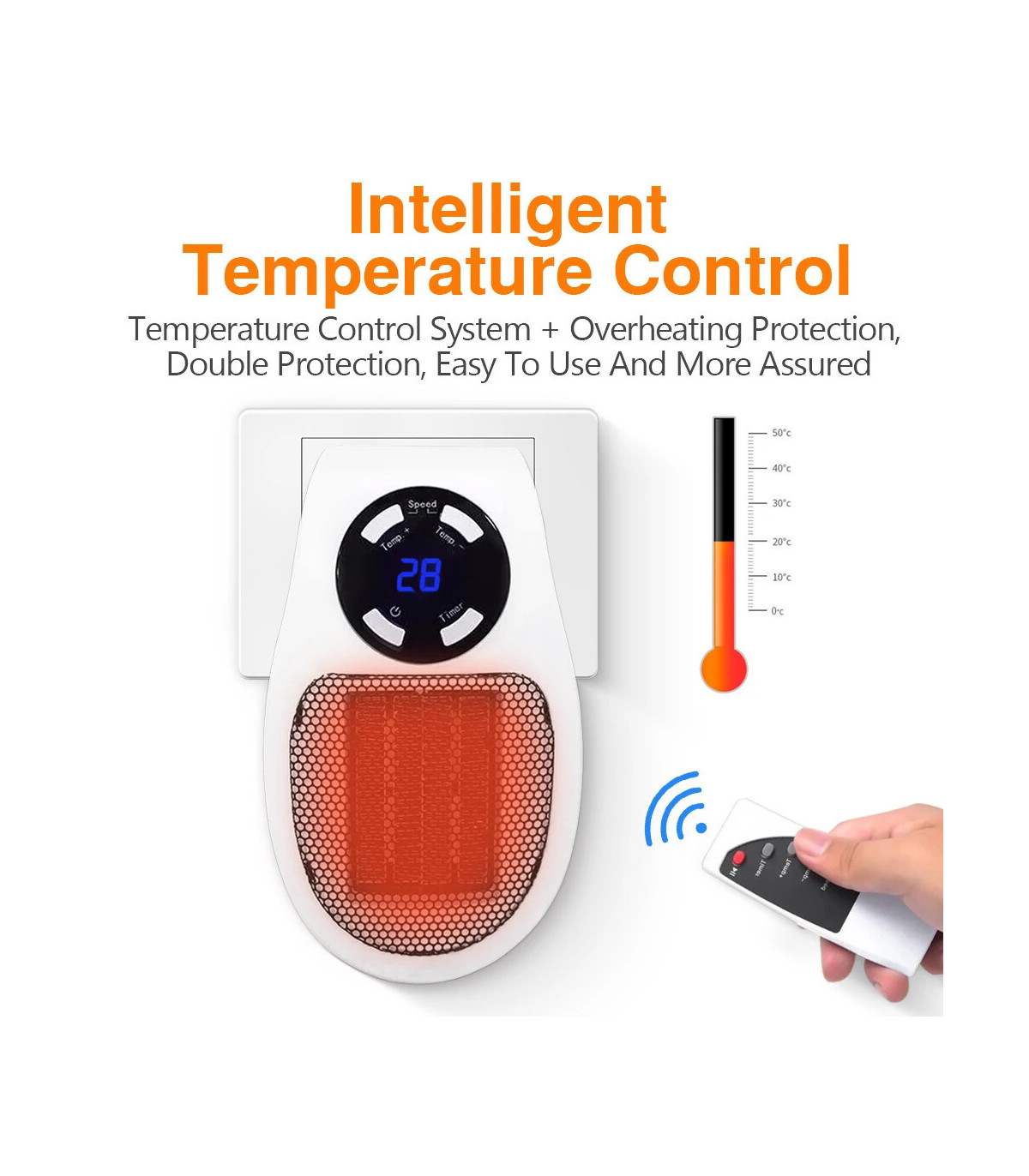 Tragbare elektrische Heizung 500W, 500W, Steckdose, Haushaltsgerät, Heizung Ofen, M