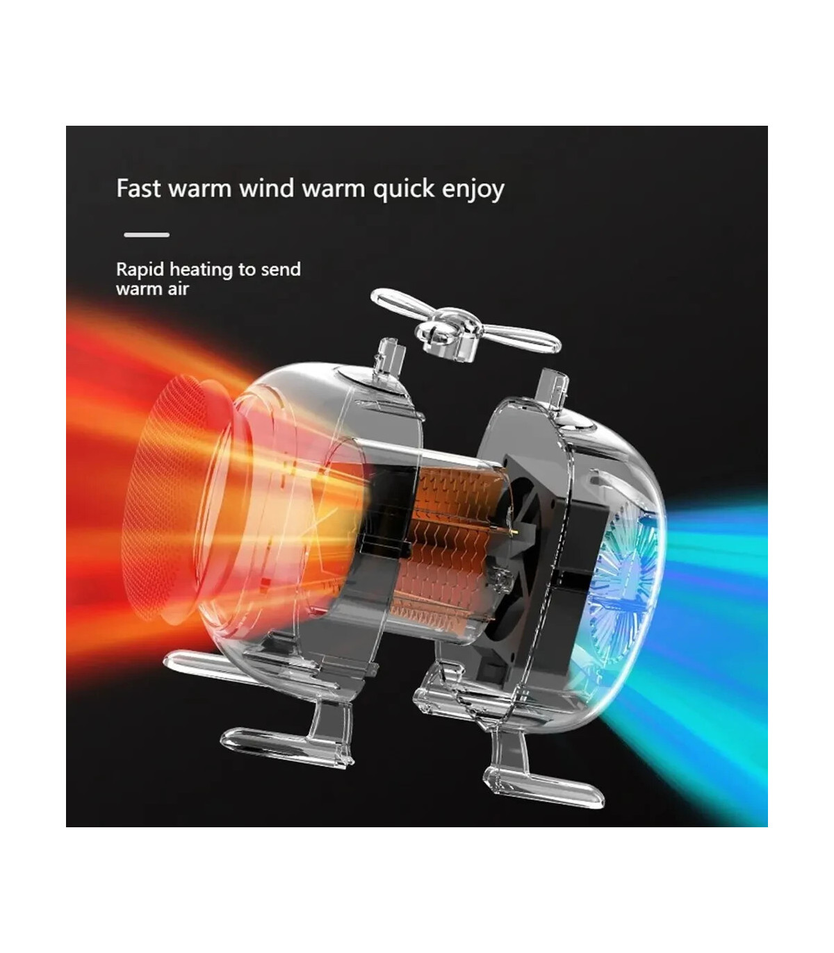 Ventilateur électrique enfichable portable, mini chauffage portable, petit radiateur à faible b
