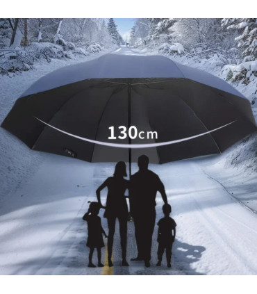 Parapluie pliant surdimensionné de 130CM, coupe-vent et imperméable, grand parasol de soleil et