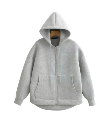MUJER sweat à capuche zippé femmes automne sweat à capuche femme à manches longues surdimension