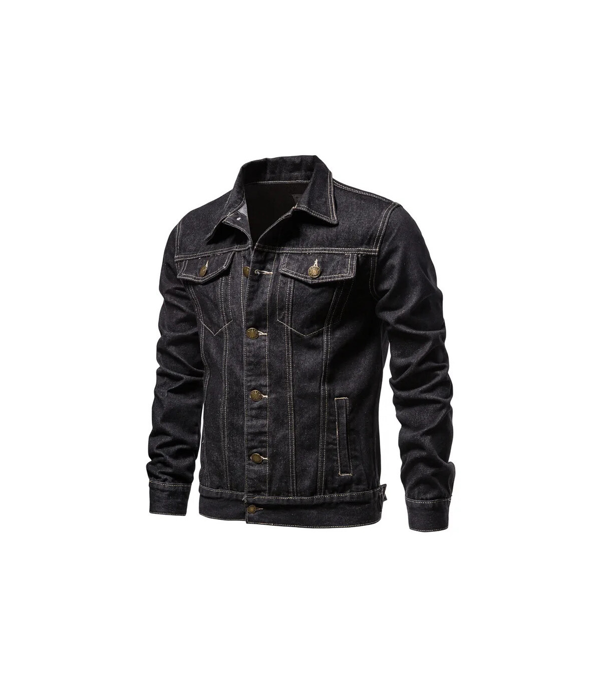 2025 automne Hommes solide Denim vestes mode moto Vintage jean vestes Hommes coupe ajustée coto