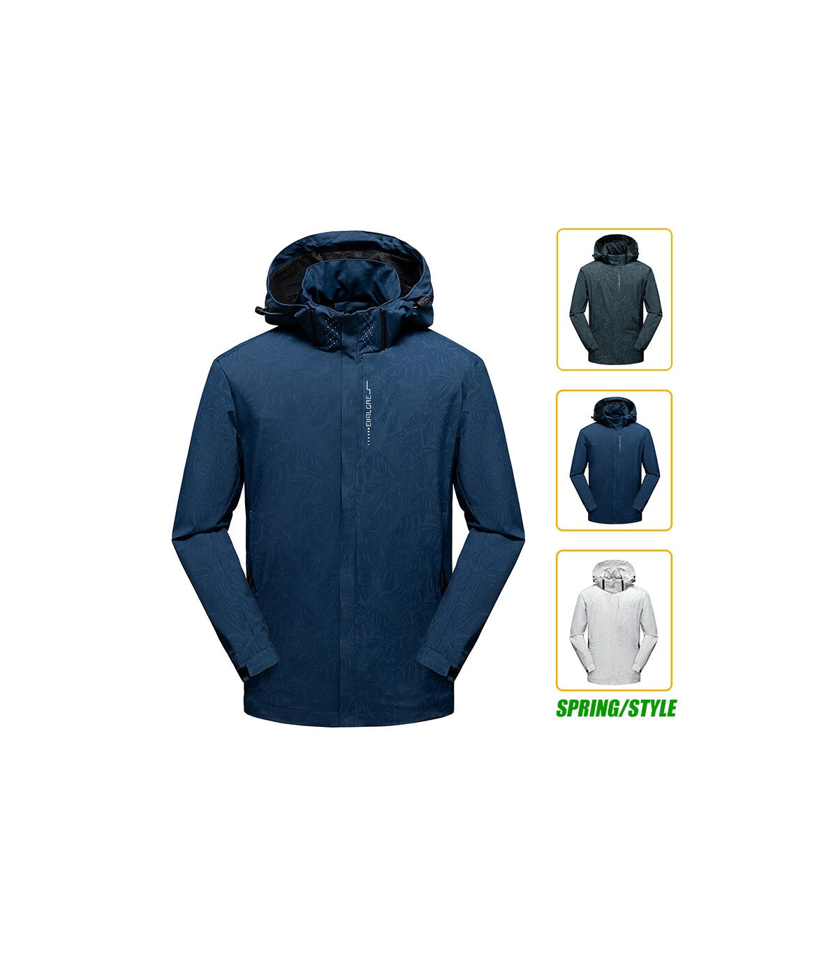 Veste coupe-vent imperméable décontractée pour hommes, manteau de randonnée en plein air avec f