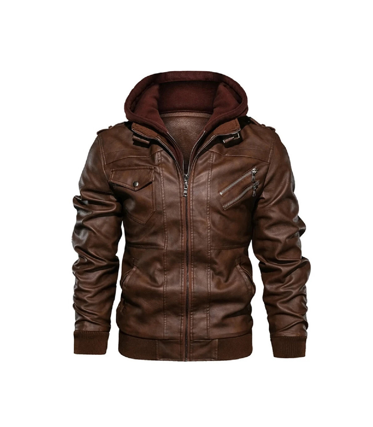 KB nouveaux hommes vestes en cuir automne décontracté moto veste en polyuréthane Biker manteaux