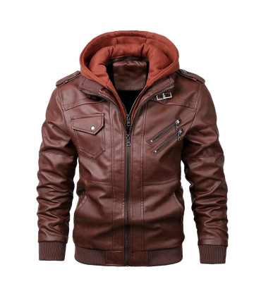 KB nouveaux hommes vestes en cuir automne décontracté moto veste en polyuréthane Biker manteaux