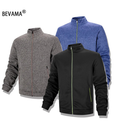 Sweat-shirt décontracté pour hommes, veste Cardigan à fermeture éclair complète, col montant, a
