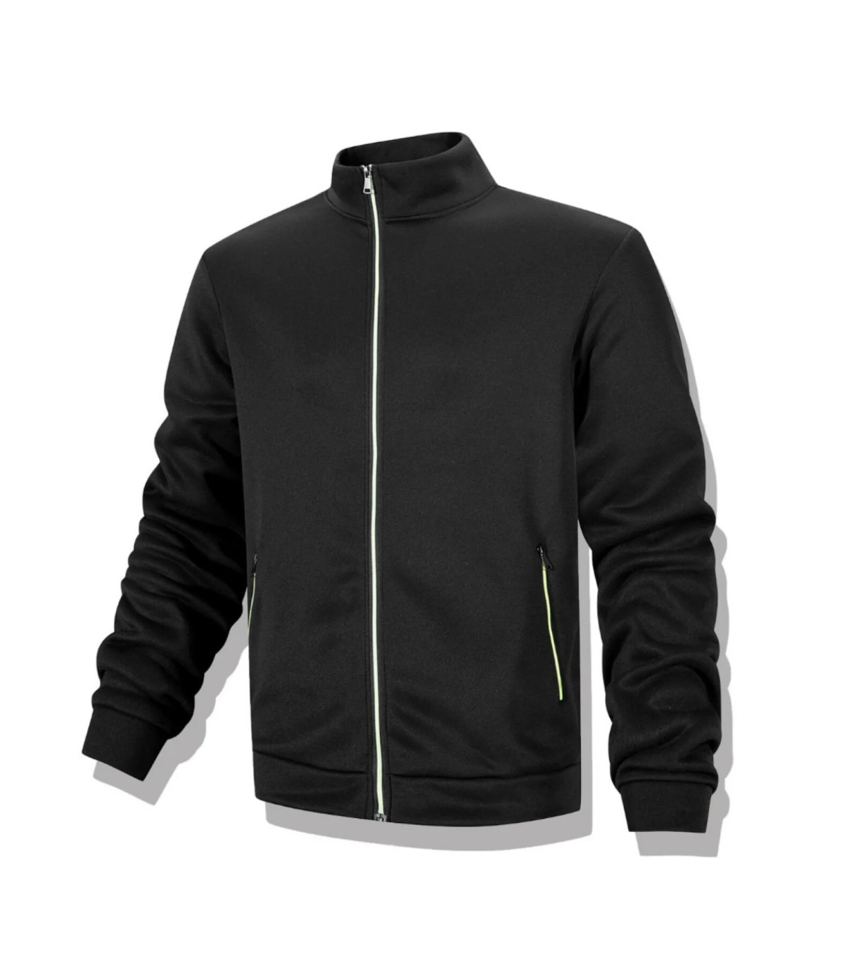 Sweat-shirt décontracté pour hommes, veste Cardigan à fermeture éclair complète, col montant, a