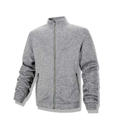 Sweat-shirt décontracté pour hommes, veste Cardigan à fermeture éclair complète, col montant, a