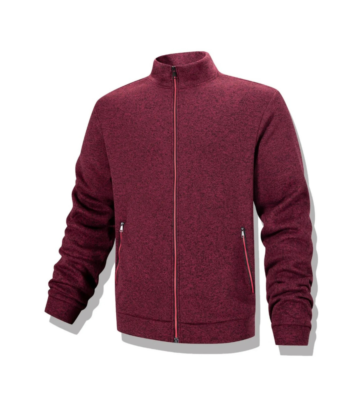 Sweat-shirt décontracté pour hommes, veste Cardigan à fermeture éclair complète, col montant, a