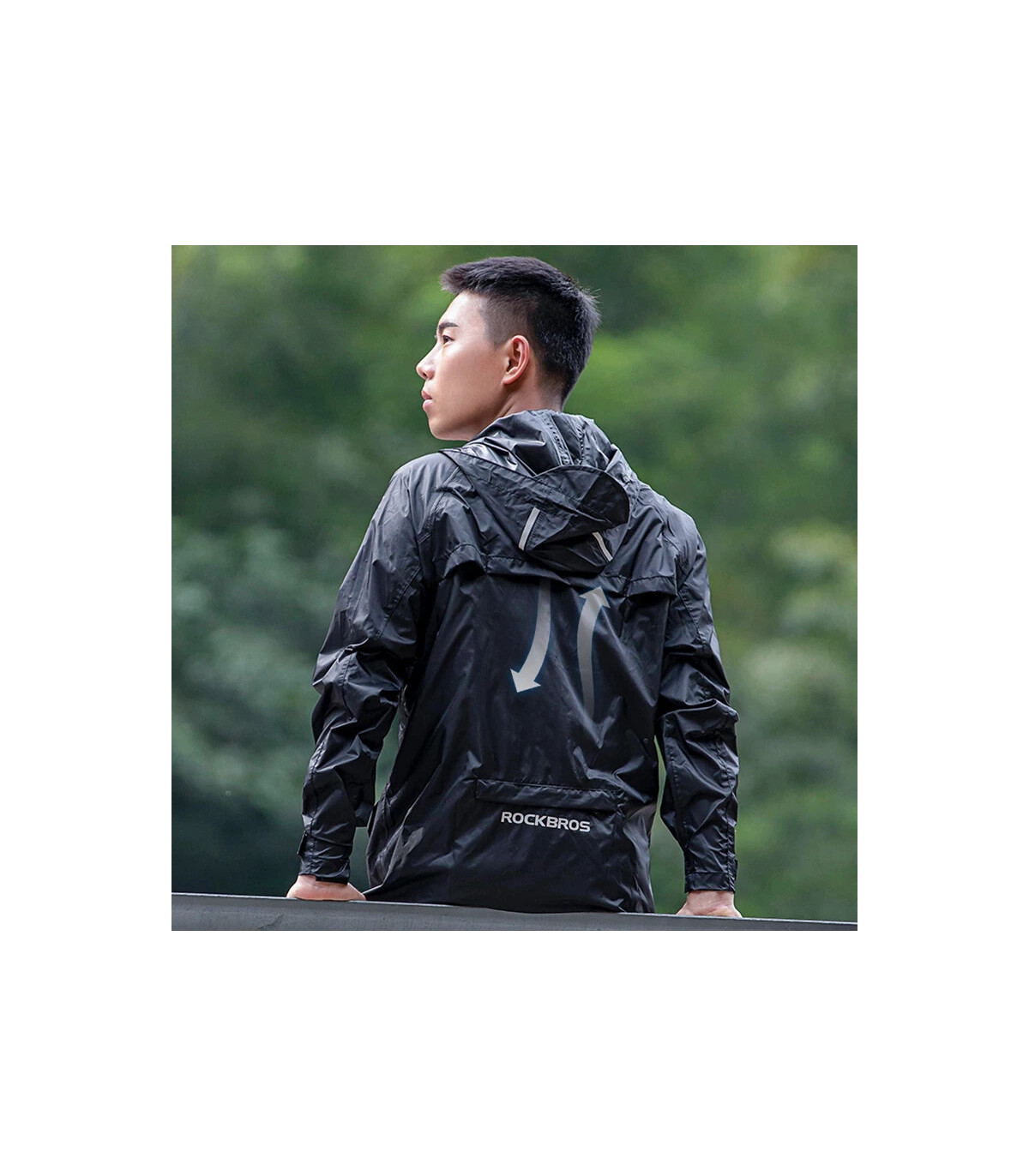 ROCKBROS – veste de cyclisme imperméable pour hommes, imperméable à capuche réfléchissante, cou