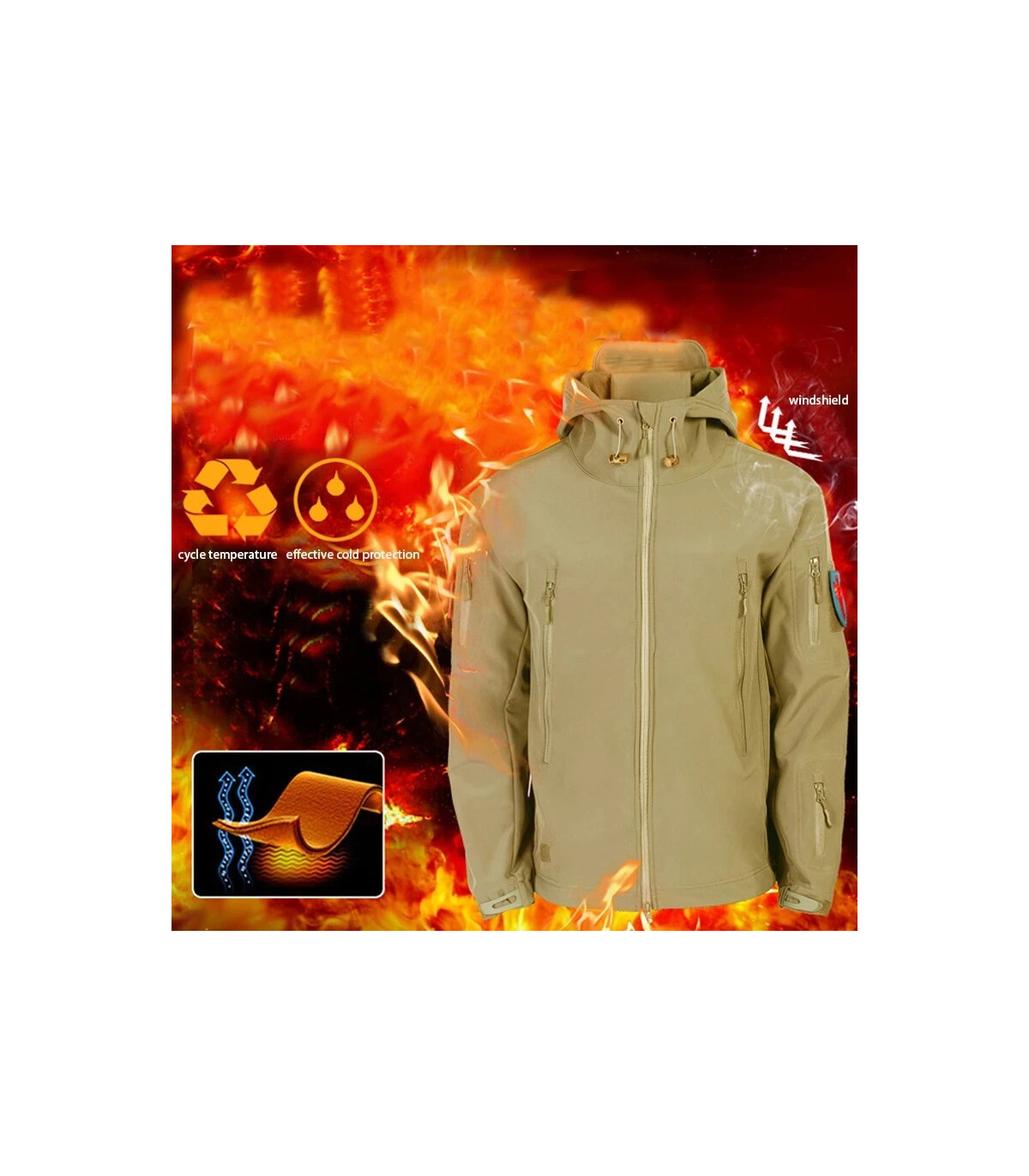 Hommes hiver automne Softshell polaire vestes imperméable en plein air pêche randonnée chasse t