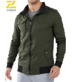 AKIMANIA.FR - Veste d'automne légère en coton pour hommes, couleur unie, fermeture éclair complète, grande ta