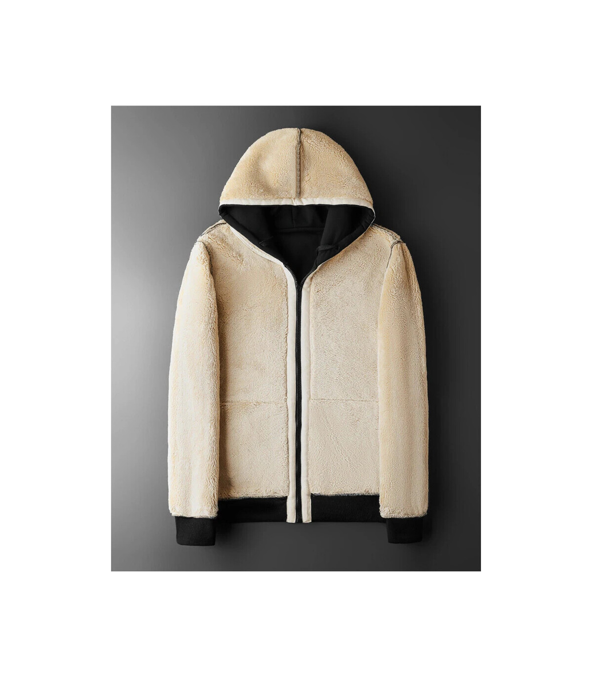 Veste à capuche en laine d\'agneau pour homme et femme, manteau chaud, manches longues, sweats à