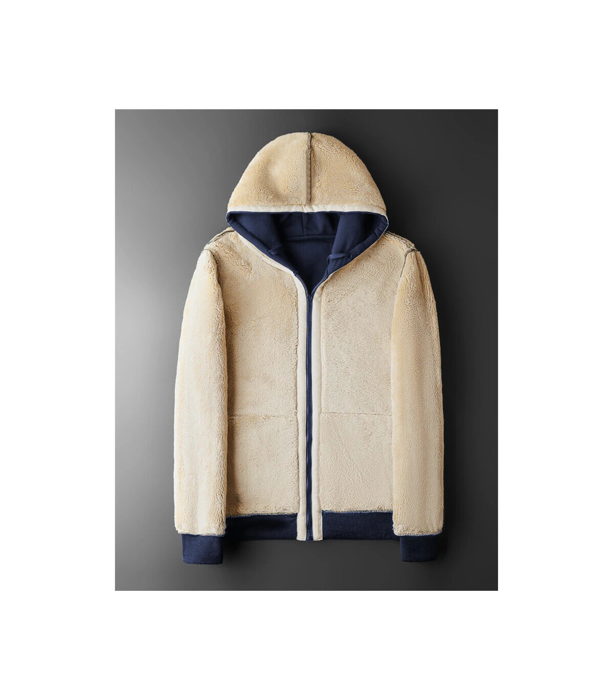 Veste à capuche en laine d\'agneau pour homme et femme, manteau chaud, manches longues, sweats à