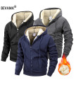 AKIMANIA.FR - Veste d'hiver à fermeture éclair pour hommes, polaire chaude, coupe-vent, sweat à capuche, Card