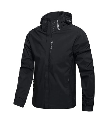 Veste de pluie imperméable légère pour hommes, imperméable d\'extérieur à capuche, veste coupe-v