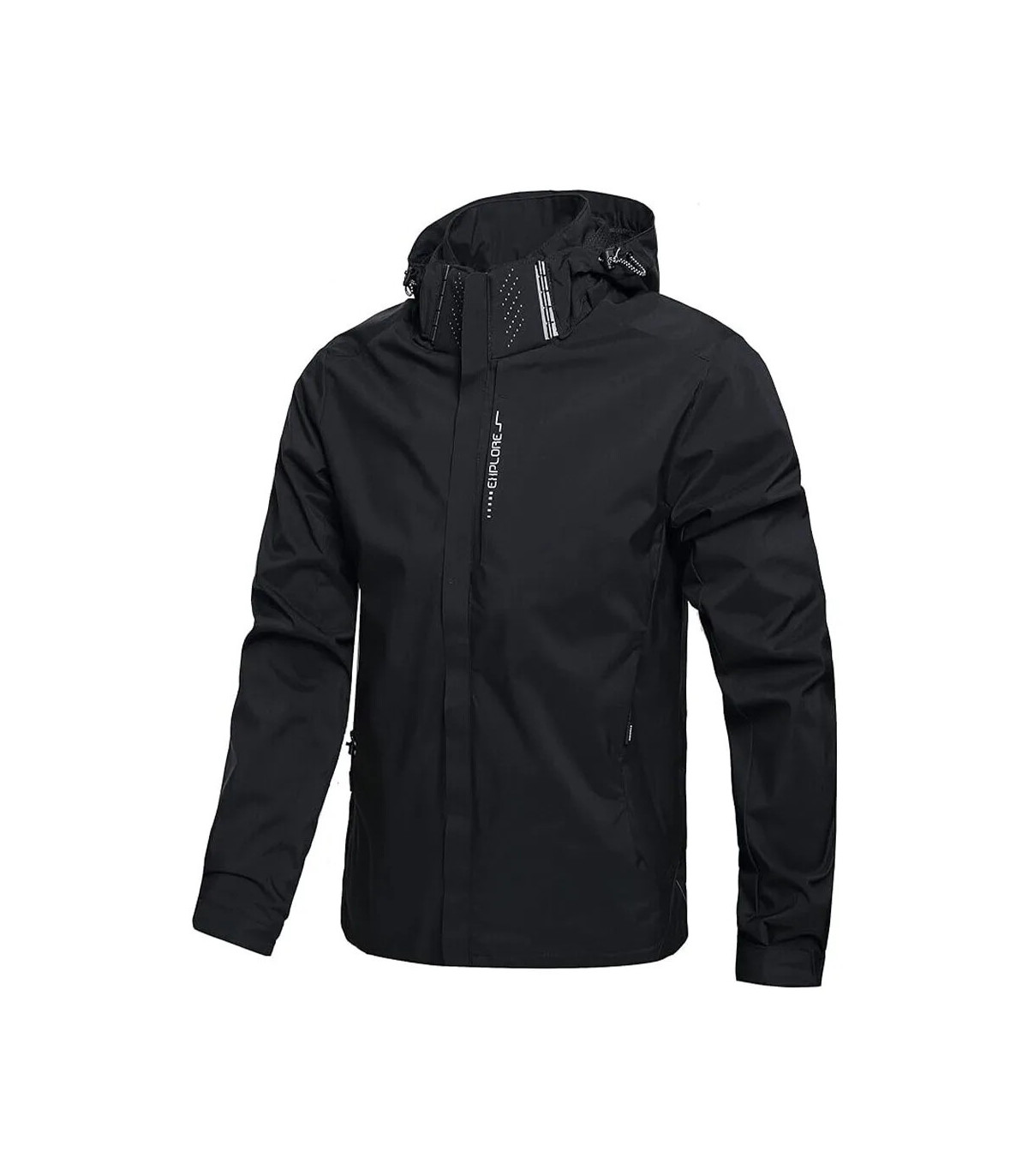 Veste de pluie imperméable légère pour hommes, imperméable d\'extérieur à capuche, veste coupe-v
