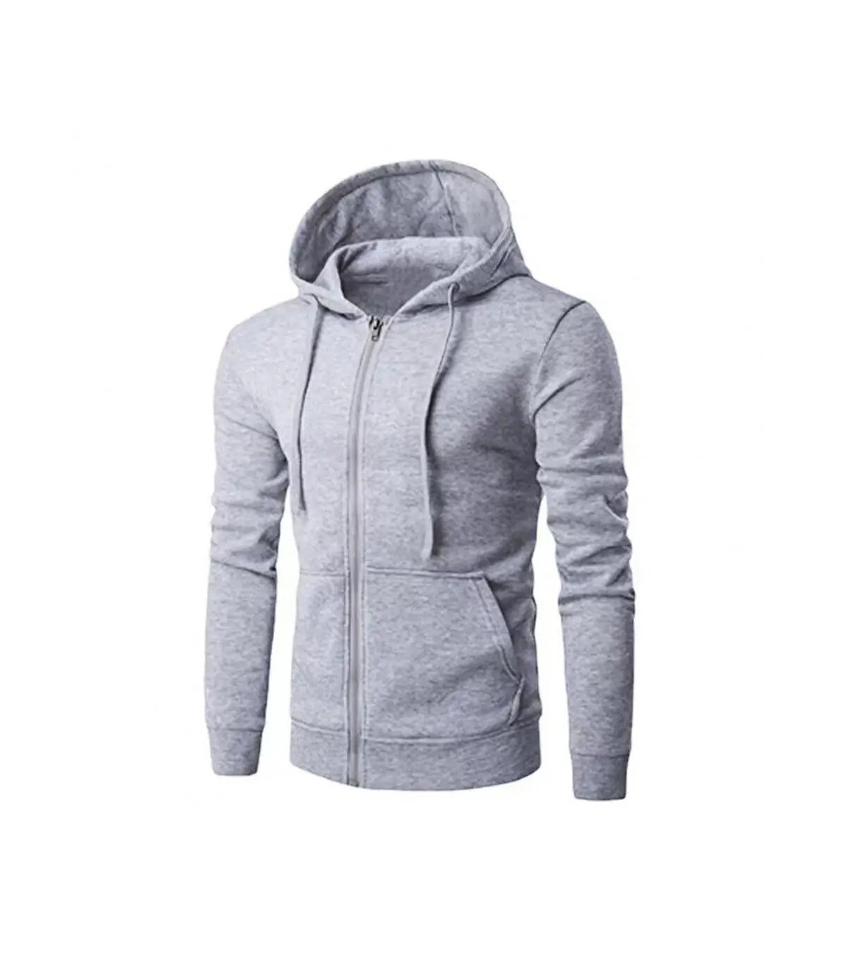 Veste à capuche à manches longues PVD pour hommes, fermeture à glissière, sweat-shirt Slim Fit,