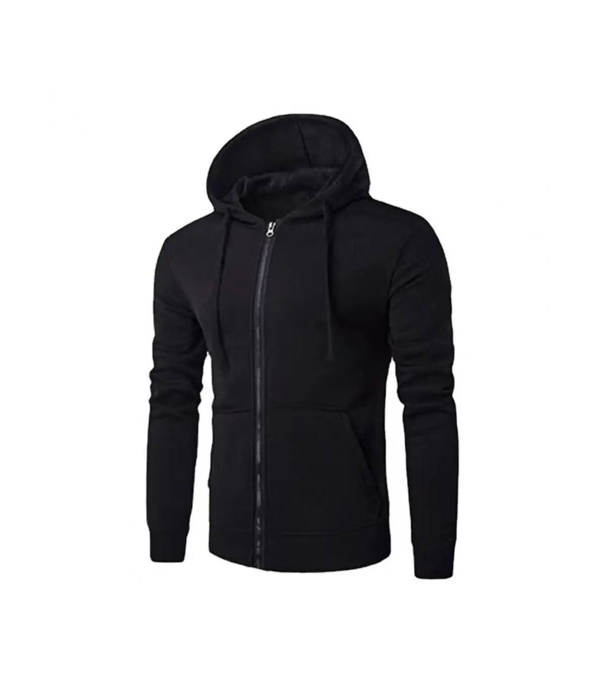 Veste à capuche à manches longues PVD pour hommes, fermeture à glissière, sweat-shirt Slim Fit,