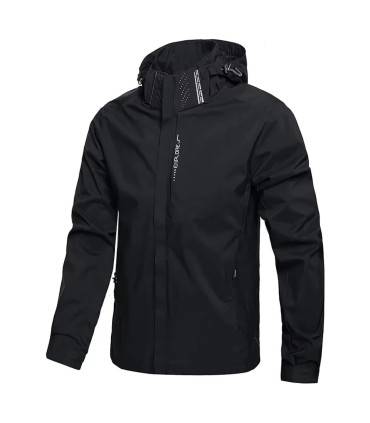 Veste de pluie imperméable légère pour hommes, imperméable d\'extérieur à capuche, veste coupe-v