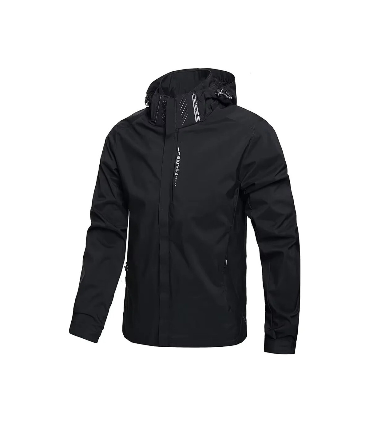 Veste de pluie imperméable légère pour hommes, imperméable d\'extérieur à capuche, veste coupe-v