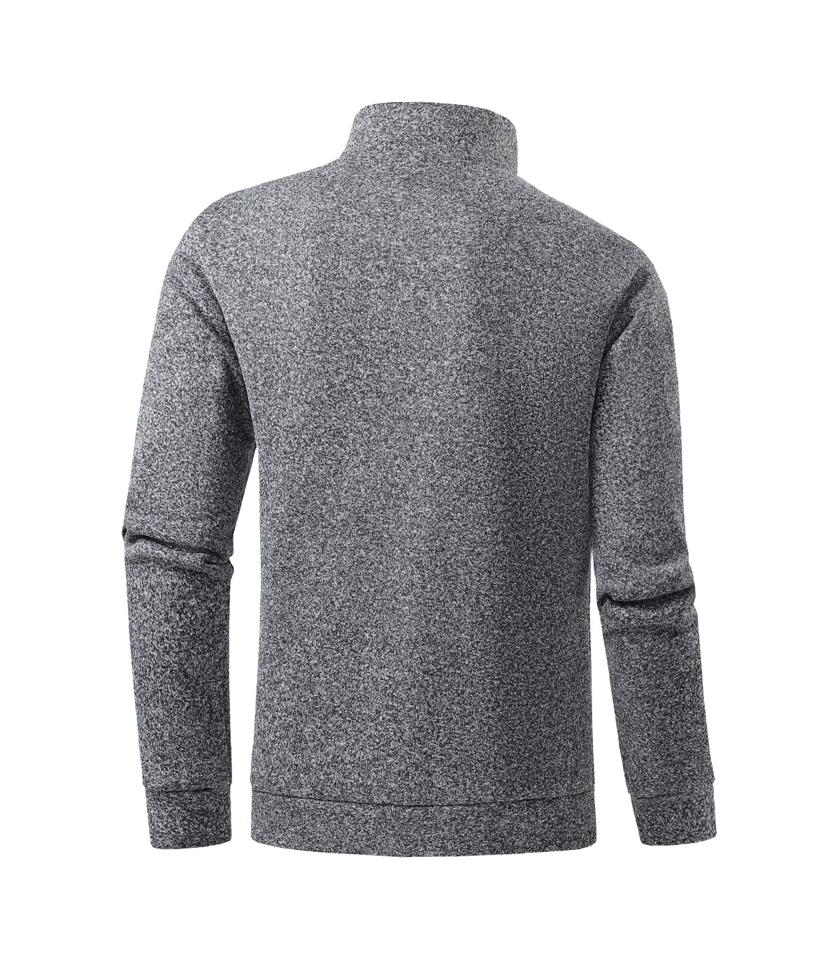 Sweat-shirts demi-zip pour hommes, pulls à manches longues de couleur unie, col roulé, streetwe