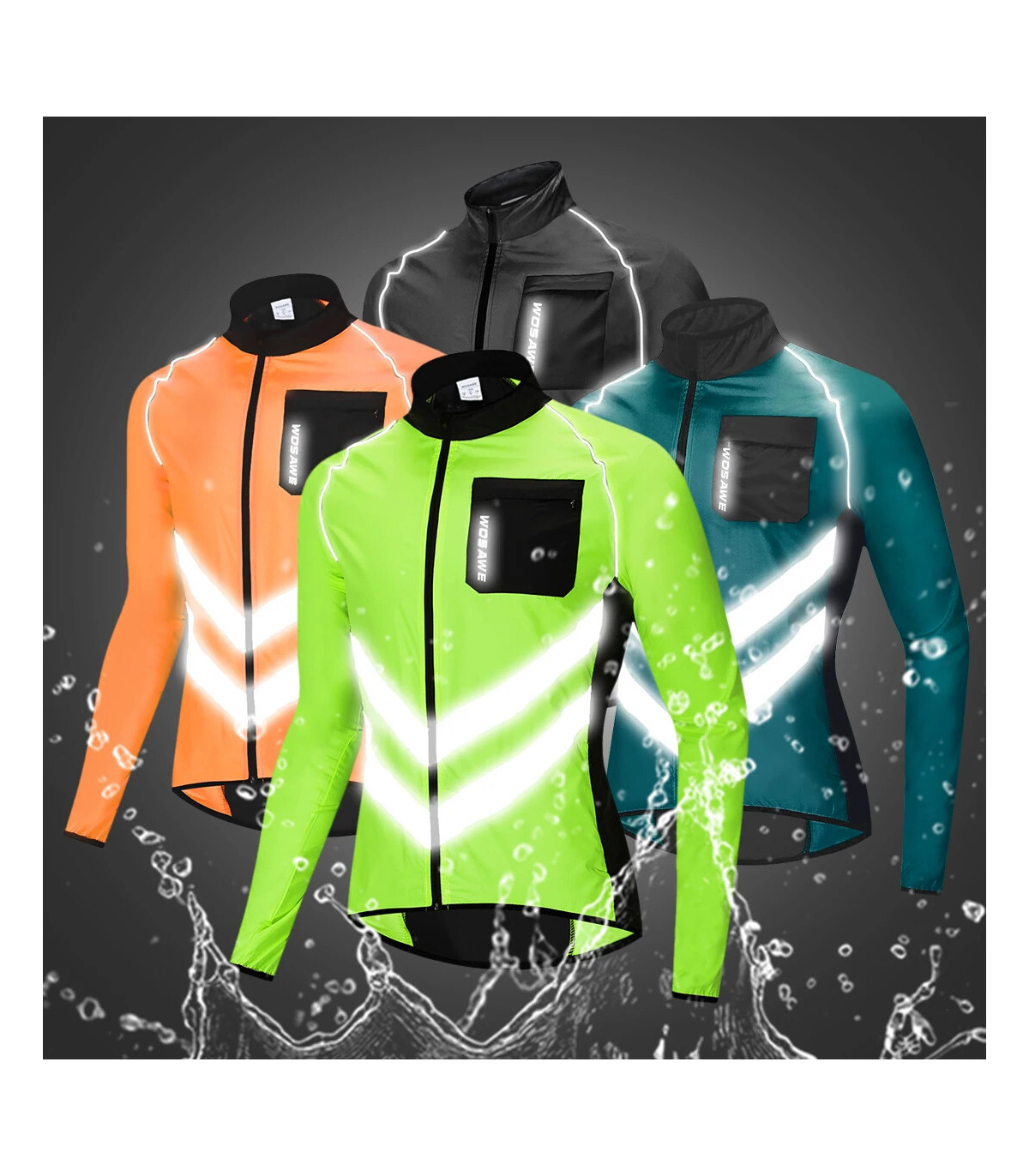 WOSAWE veste de cyclisme coupe-vent maillot de vélo vtt Sport de plein air coupe-vent de cyclis