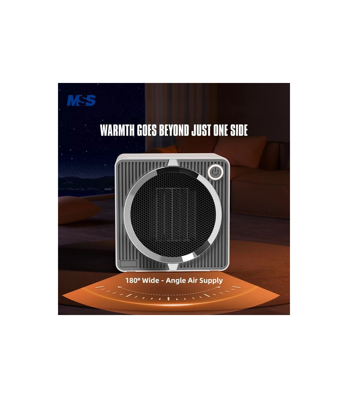 [Silver EU] Chauffage électrique portatif de bureau à domicile MSS-souffleur d\'air chaud intell