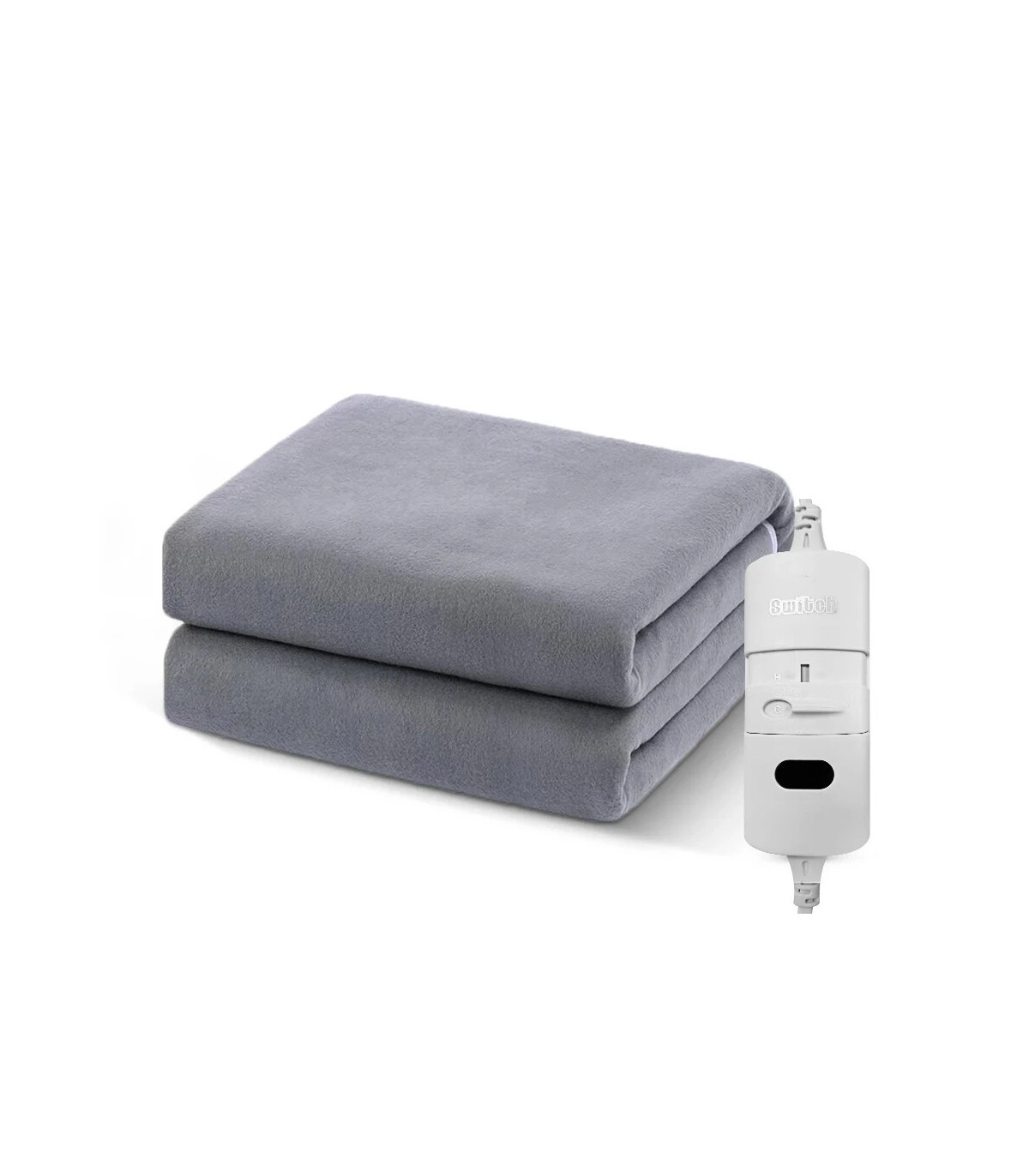 [Gray 70x150CM EU] Couverture chauffante électrique avec thermostat automatique, matelas de lit