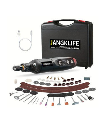 [Black-115pcs] JANGKLIFE USB Kit d\'outils rotatifs sans fil stylo de gravure sur bois bricolage