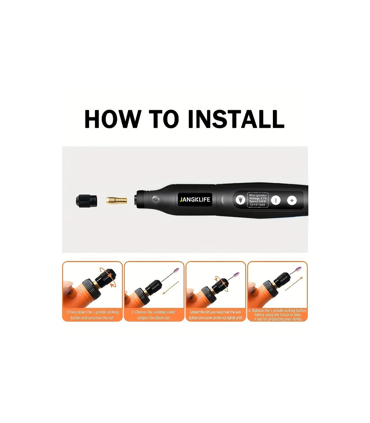 [Green-24pcs] JANGKLIFE USB Kit d\'outils rotatifs sans fil stylo de gravure sur bois bricolage 