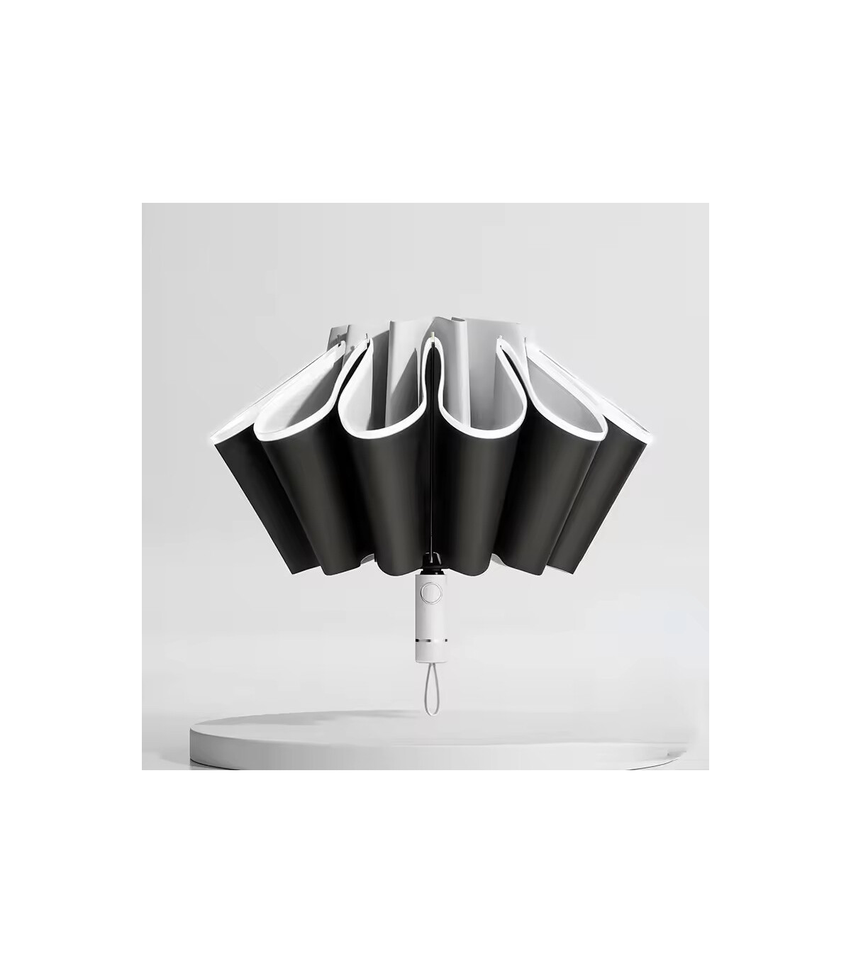 Parapluie pliant inversé entièrement automatique pour hommes et femmes, avec bande réfléchissan