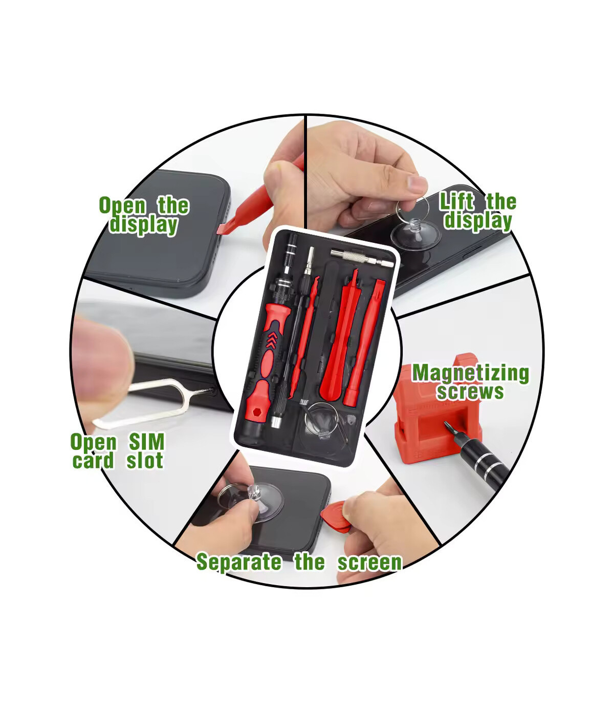 Jeu de tournevis de précision 115 en 1, Kit d\'outils de réparation magnétiques multifonctionnel