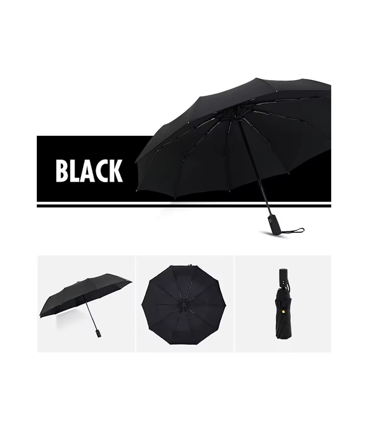 [Red] Parapluie à double couche entièrement automatique, coupe-vent