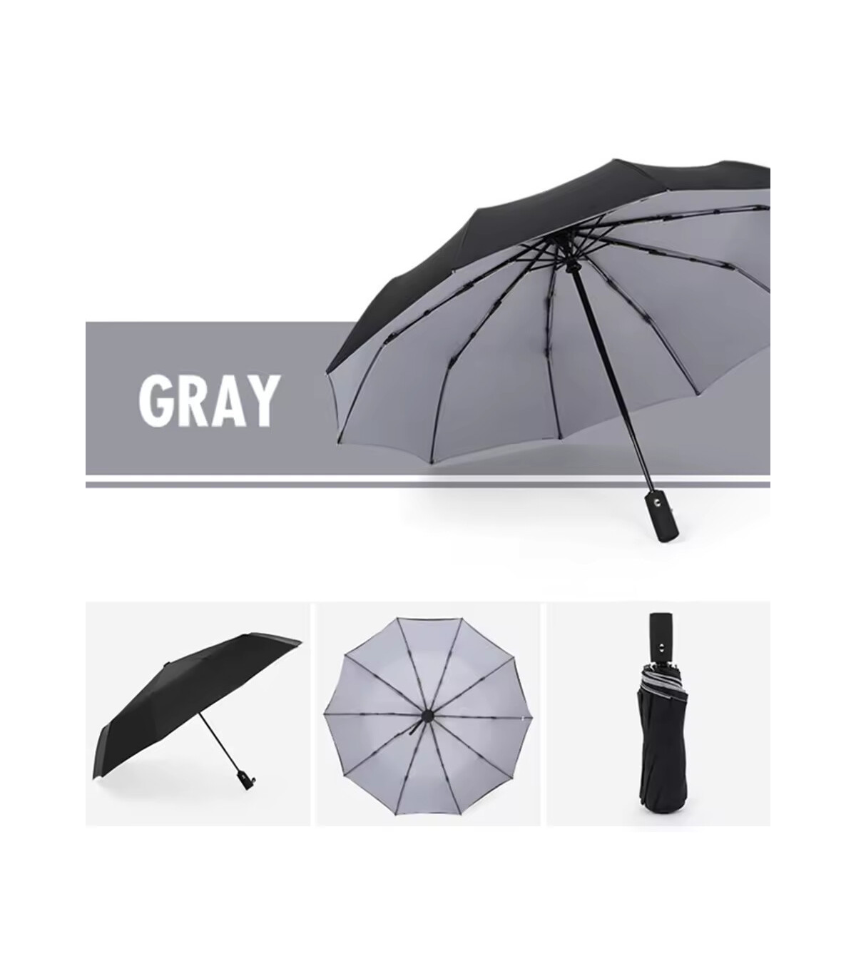 [Purple] Parapluie à double couche entièrement automatique, coupe-vent