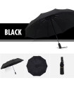 AKIMANIA.FR - [Black] Parapluie à double couche entièrement automatique, coupe-vent