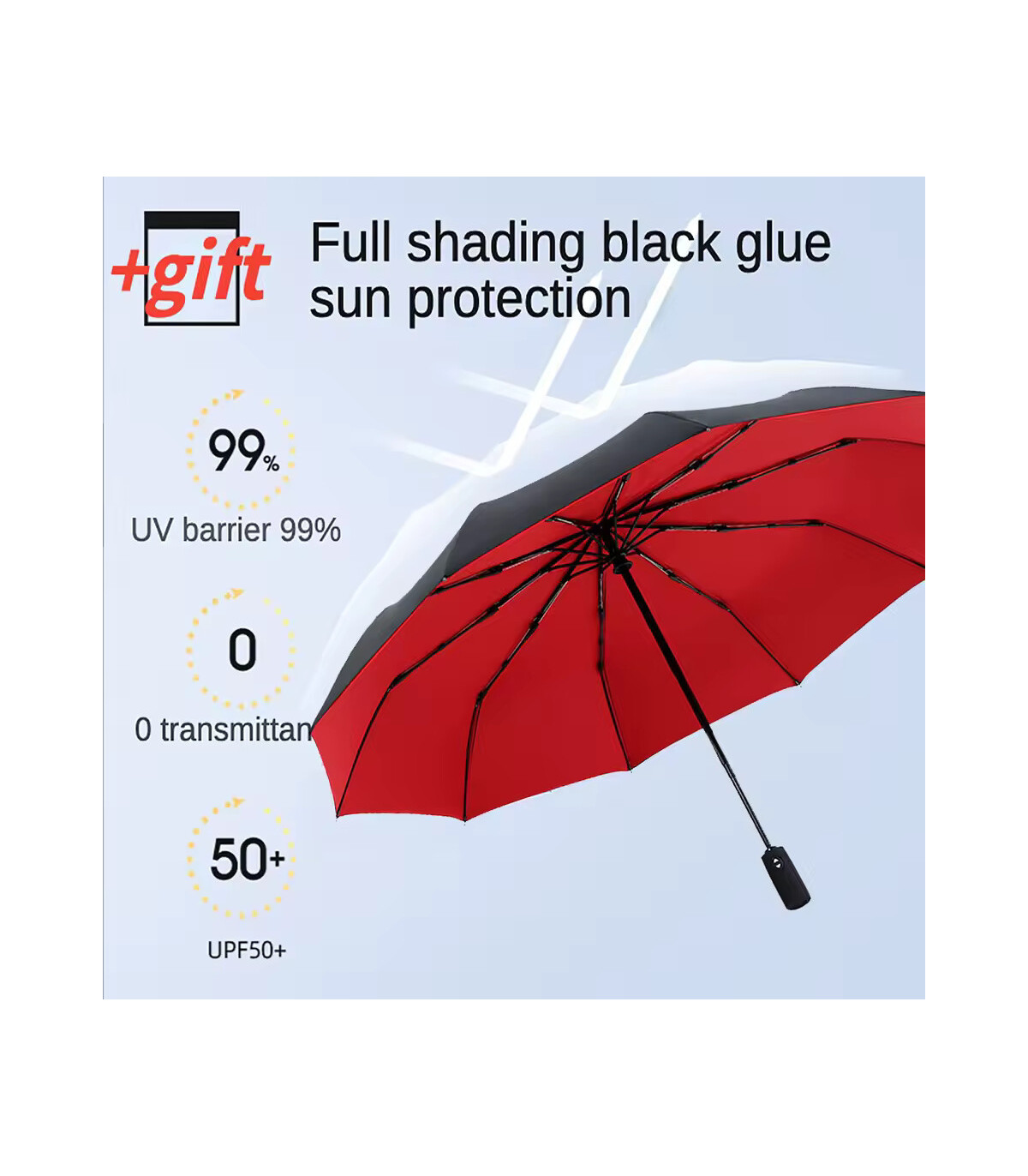 [Black] Parapluie à double couche entièrement automatique, coupe-vent