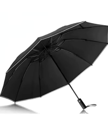 [Pink] Parapluie pliant inversé entièrement automatique pour hommes et femmes, avec bande réflé