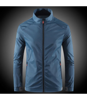 [4XL A209-2087-lan] Vêtements de protection solaire pour hommes, ultra-fin, respirant, en soie 