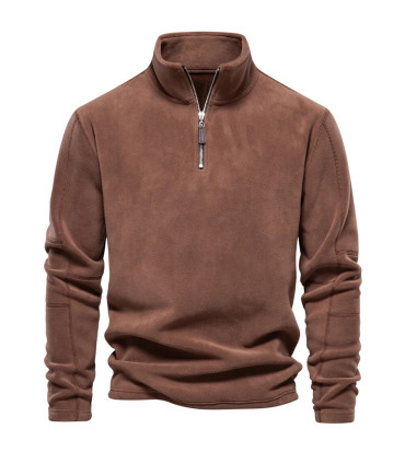 [EUR M 65-75kg HD08-Brown] AIOPESON marque qualité épaissir chaud polaire veste pour hommes fer