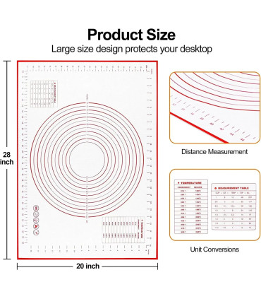 [1pc 50 60cm] Polymères de pâte à pétrir en silicone, gadgets de cuisson pour pizza et gâteau, 
