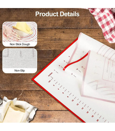 [1pc 40 60cm] Polymères de pâte à pétrir en silicone, gadgets de cuisson pour pizza et gâteau, 