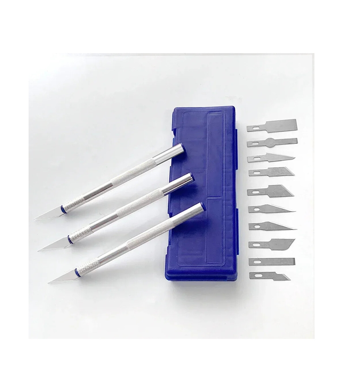 [Dark blue 13pcs] Couteau à découper en métal 13 en 1, Style stylo, sceau artistique, coupe man