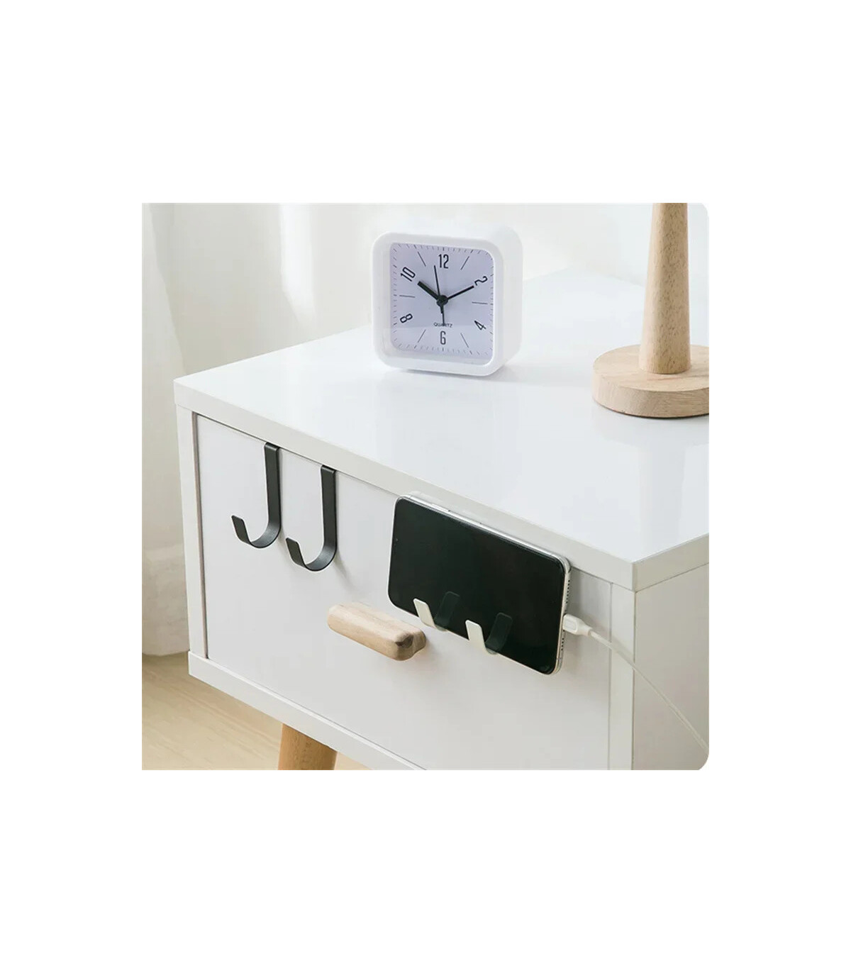 [White 1pcs] Crochet métallique en forme de S pour porte d\'armoire, support suspendu pour Gadge