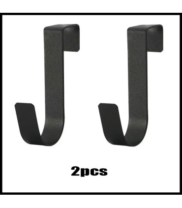 [Black 2pcs] Crochet métallique en forme de S pour porte d\'armoire, support suspendu pour Gadge