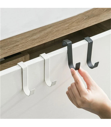 [Black 2pcs] Crochet métallique en forme de S pour porte d\'armoire, support suspendu pour Gadge