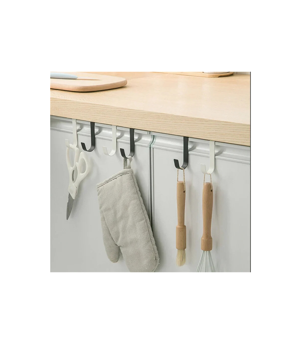 [Black 2pcs] Crochet métallique en forme de S pour porte d\'armoire, support suspendu pour Gadge