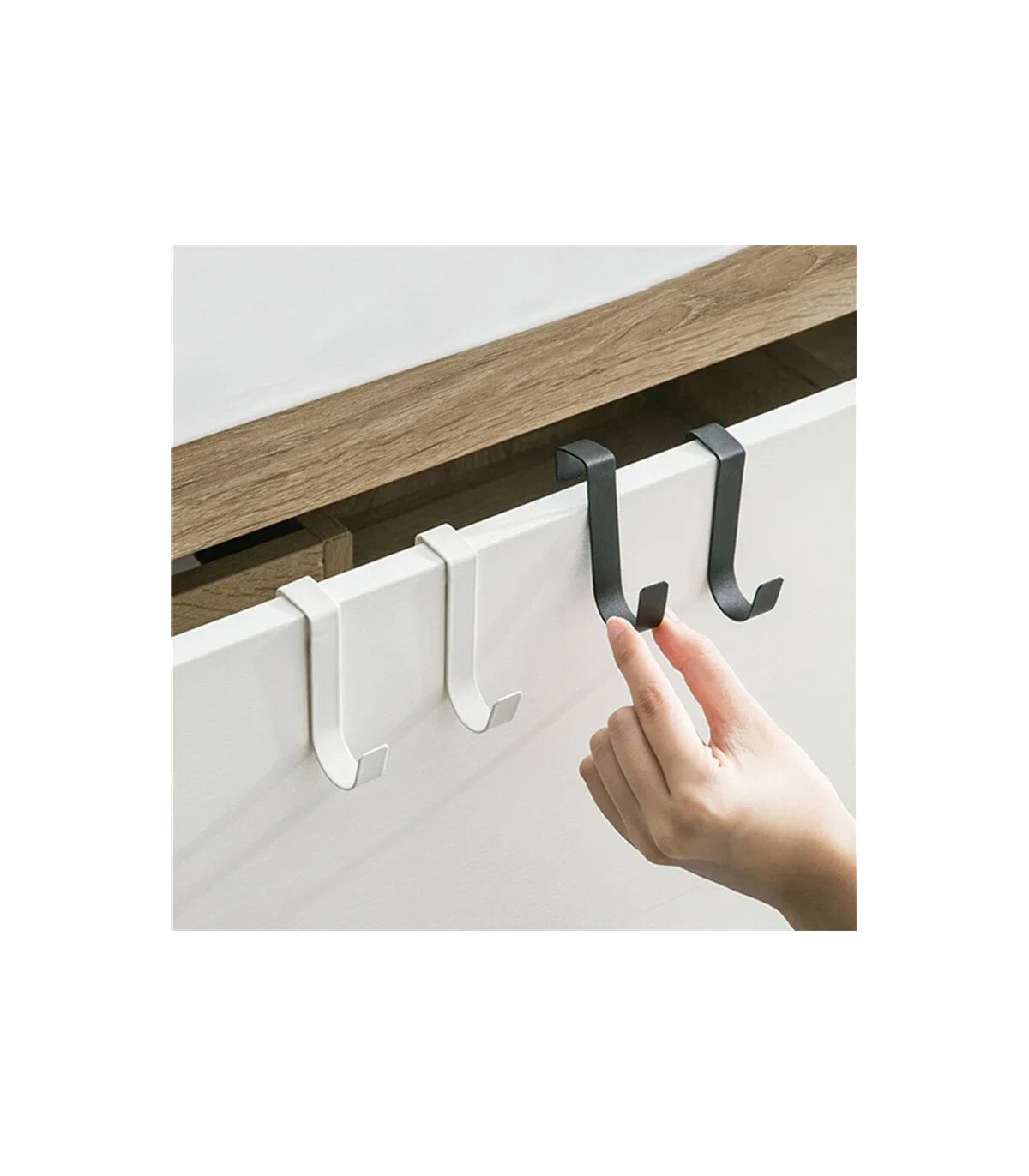 [Silver 1pcs] Crochet métallique en forme de S pour porte d\'armoire, support suspendu pour Gadg