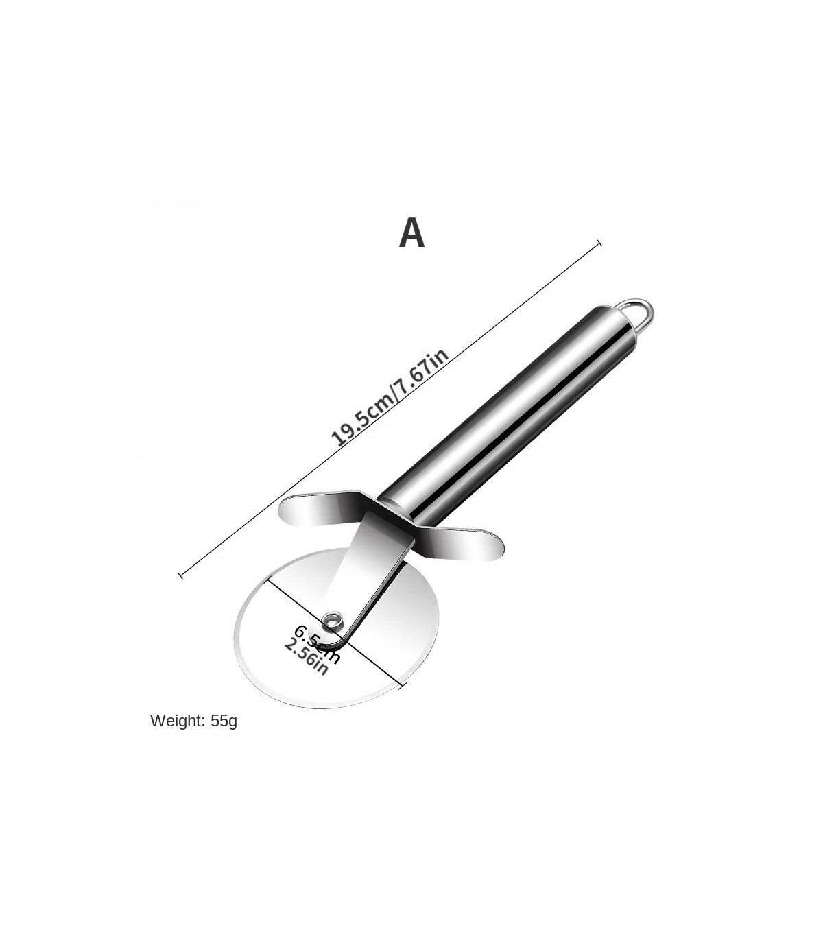 [Silver A] Couteau à pizza en acier inoxydable, outils à gâteaux, ciseaux à roues, gadgets de c