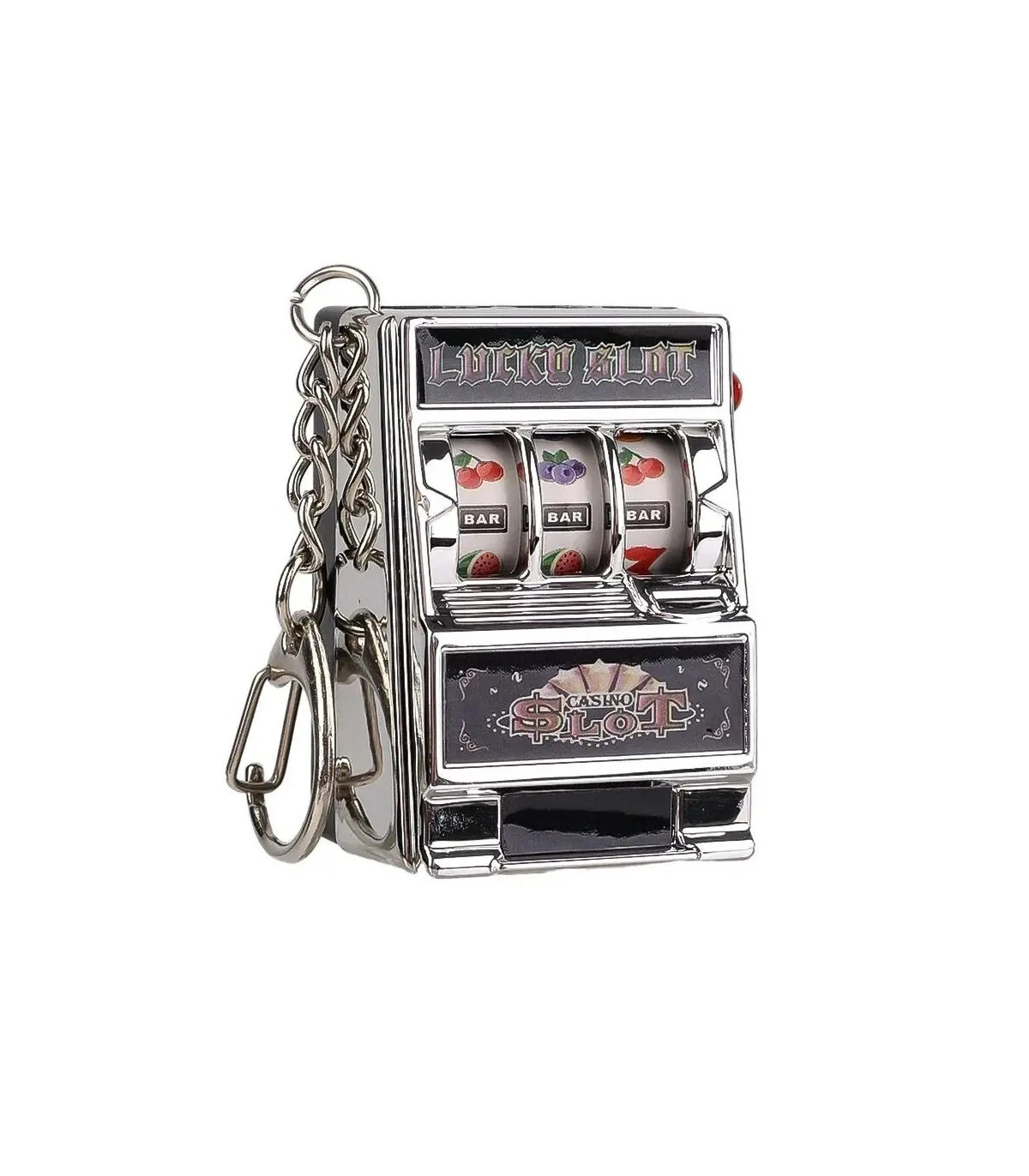 [Silver] Mini machine à sous de jeu avec porte-clés, gadget anti-stress, porte-clés de jeu amus