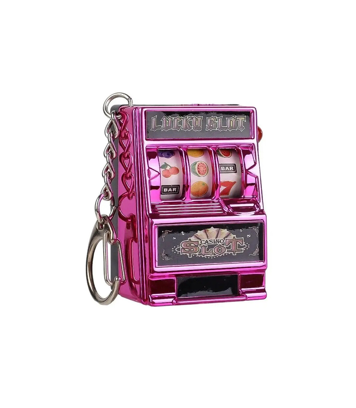 [Rose Red] Mini machine à sous de jeu avec porte-clés, gadget anti-stress, porte-clés de jeu am